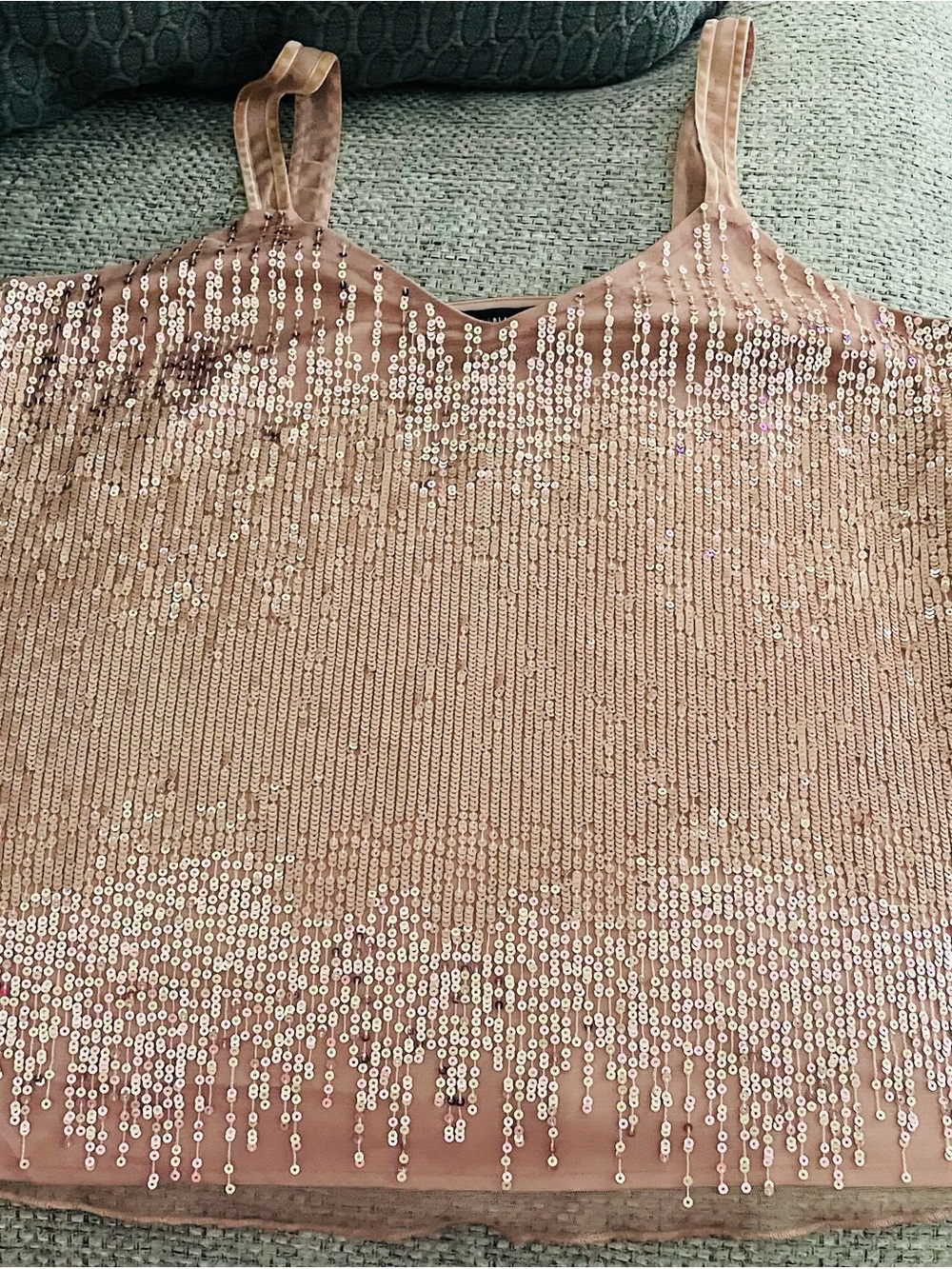 White House Black Market Rose Gold Sequin Cami